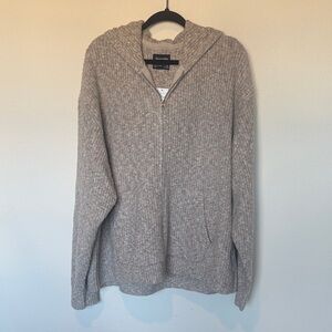 ABERCROMBIE & FITCH NWT- men’s full zip hooded sweater, XL, light taupe